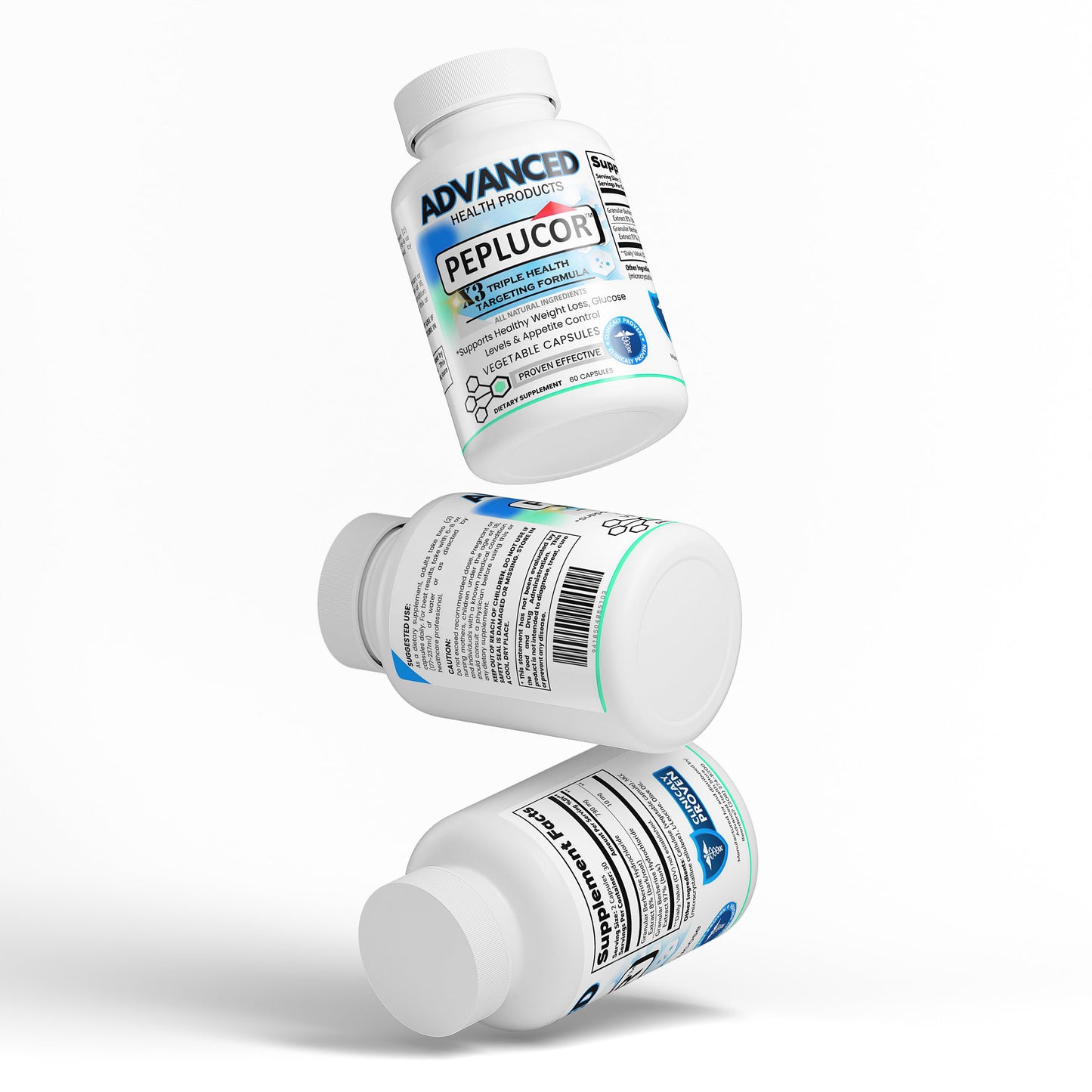 Peplucor | Triple Health Support | Berberine Weight Loss | Natural Advanced Health Capsules