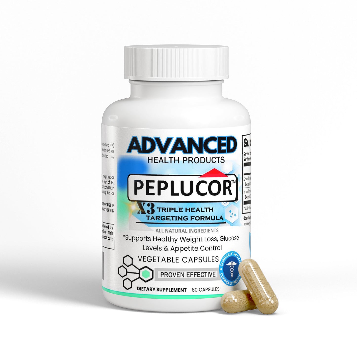 Peplucor | Triple Health Support | Berberine Weight Loss | Natural Advanced Health Capsules